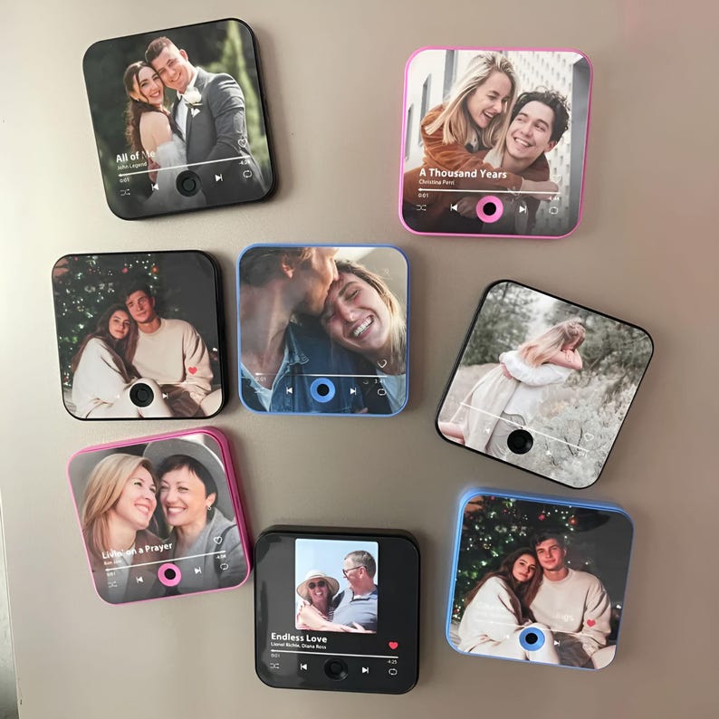 Personalized Music Gift Fridge Magnet, Mother's Day Gift, Music Box Play Song Gift, Photo Magnet