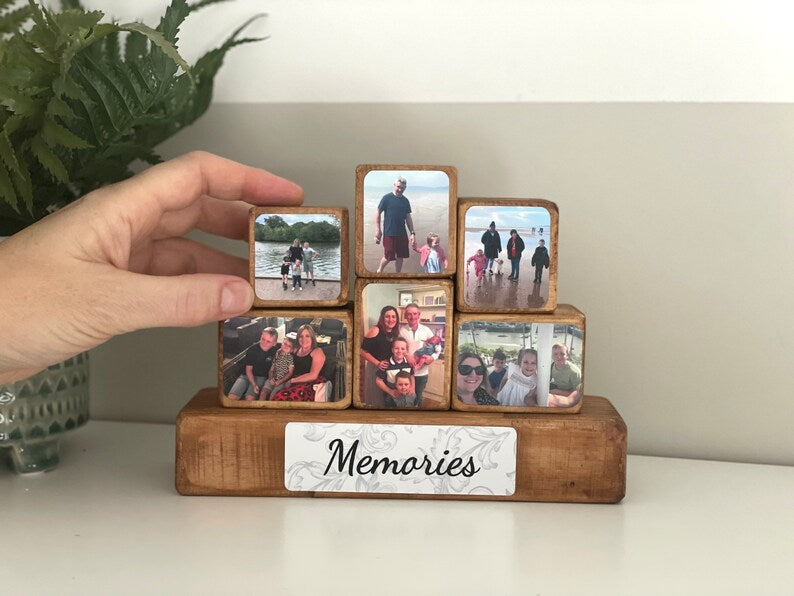 Stacking Photo Blocks Set - Photo Gift Wooden Photo Block
