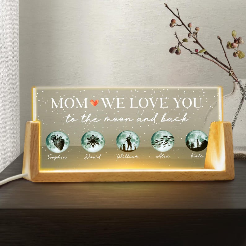 Custom Mother's Day Gift Custom Birth Moon Phase 2025 LED Night Light