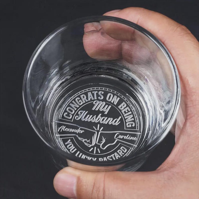 Personalized Engraved Whiskey Glass, Father's Day Gifts For Husband, Engraved Whiskey Glass