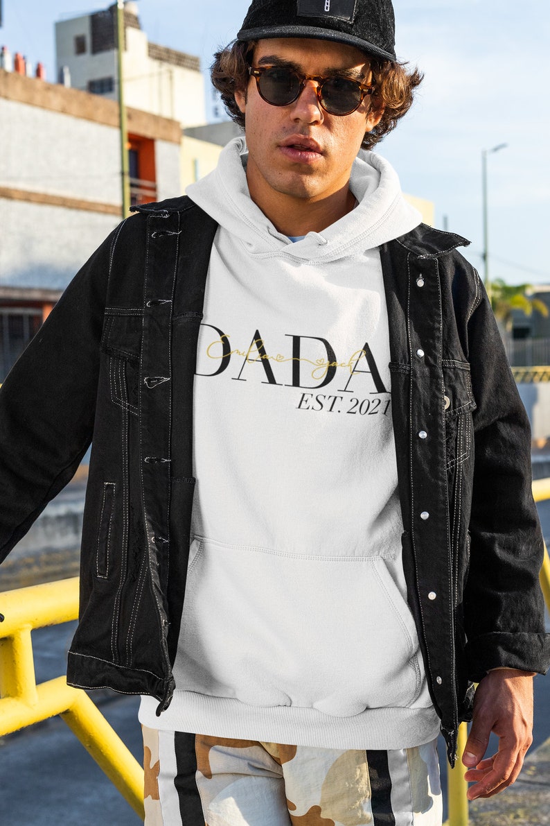 Custom Dad Hoodie with kids names Personalized Dad Hoodie Fathers Day Gift