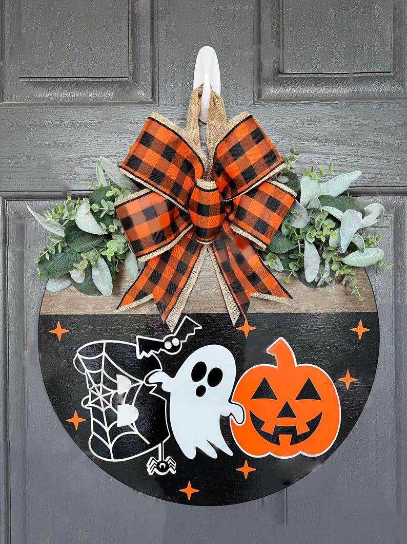 Halloween Wreath Boo Ghost Front Door Decor