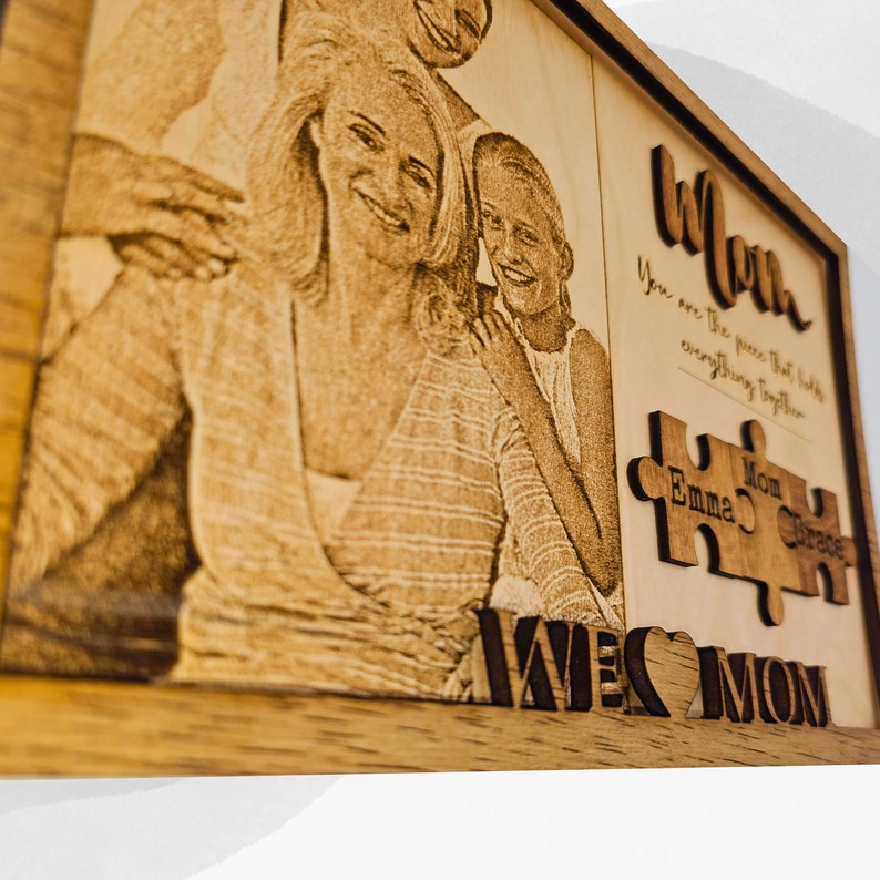 Custom Mother's Day Puzzle Sign Photo Frame Gift