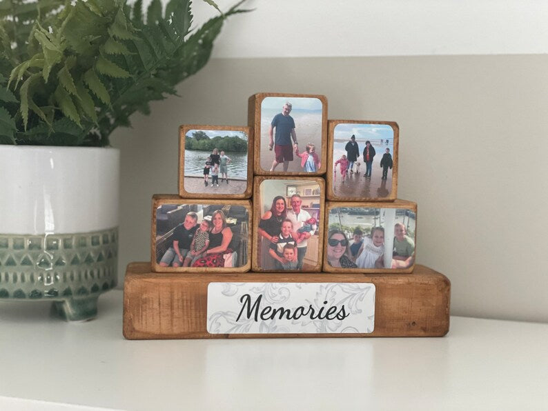 Stacking Photo Blocks Set - Photo Gift Wooden Photo Block