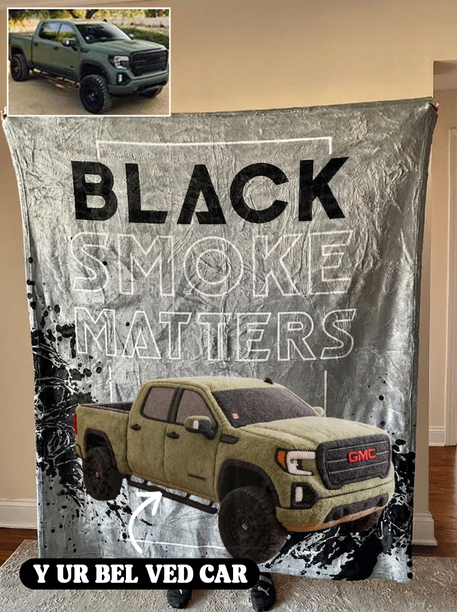 Black Smoke Matters Custom Truck Fleece Blanket