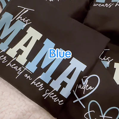 Wear Your Heart on Your Sleeve – Personalized Mama Sweatshirt with Kids’ Names | for Mom and Grandma Gift