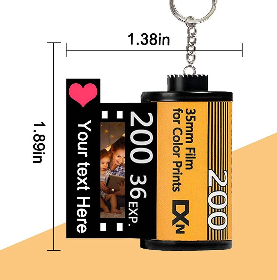 💖Custom Photo Camera Film Roll Keychain Gift Picture Film Roll Keychain for Husband and Wife