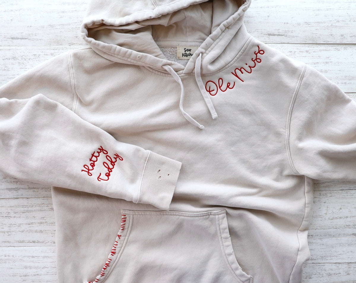 Vintage Custom Mama Embroidered Hand Distressed Hoodie\Sweatshirt-Mother's Day Gifts