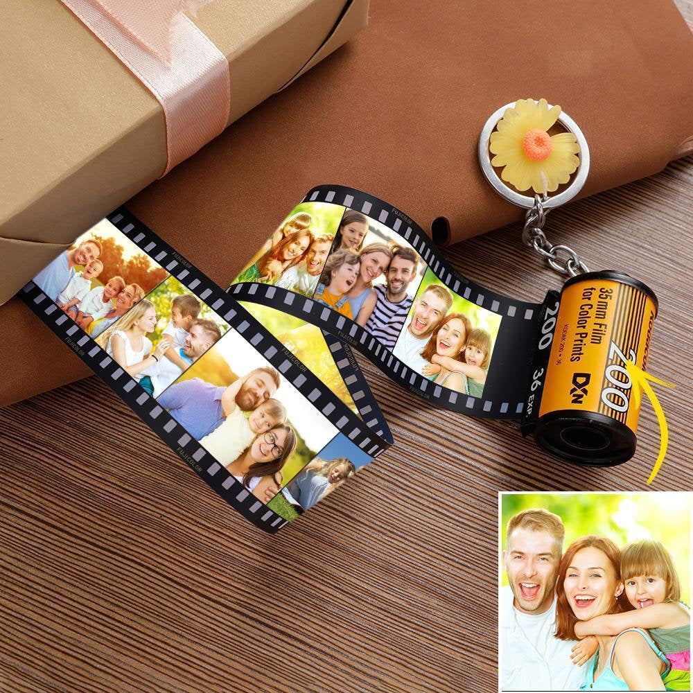 💖Custom Photo Camera Film Roll Keychain Gift Picture Film Roll Keychain for Husband and Wife