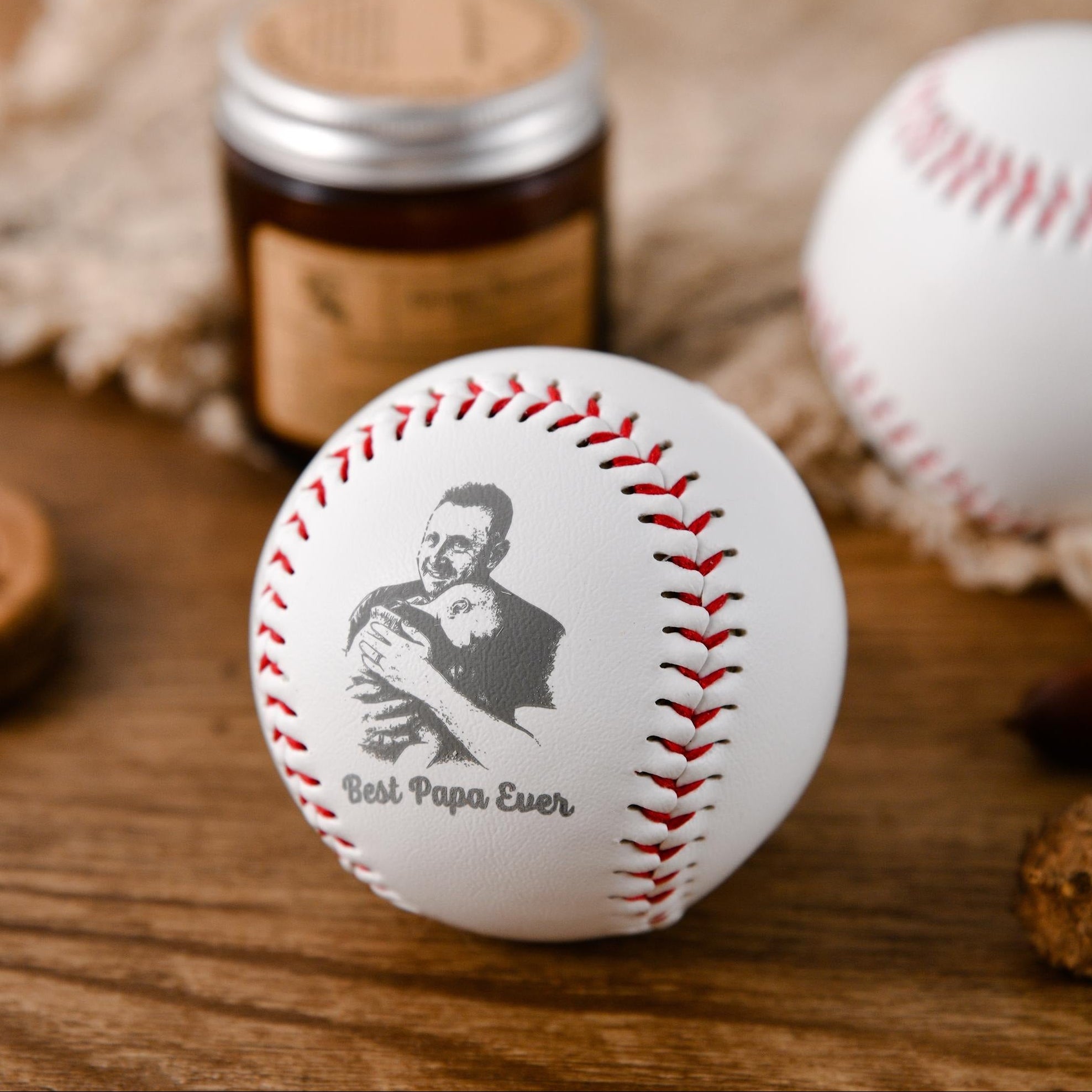 Personalized Baseball Gift for Dad - Custom Photo Engraved Photo Best Dad Ever, Heartfelt Father's Day Gift