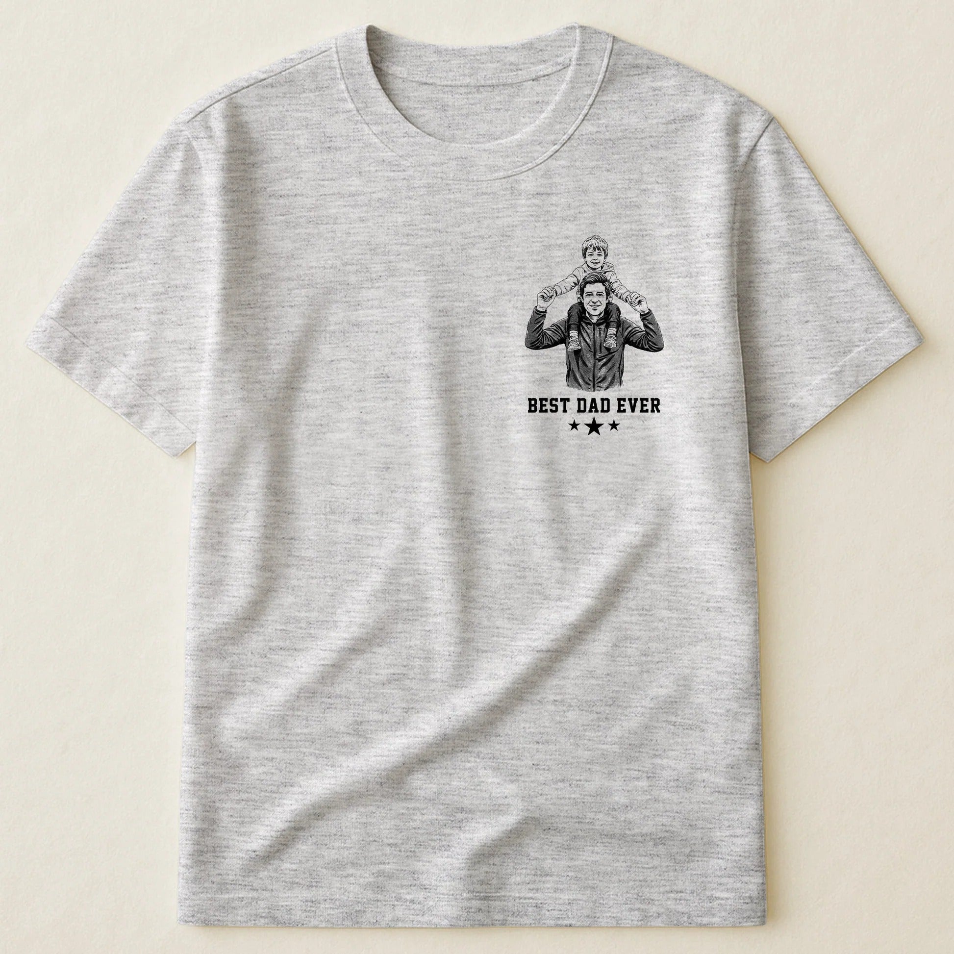 Best Dad Ever Sketch Line Art T-Shirt Personalized Father's Day Gift for Dad Husband