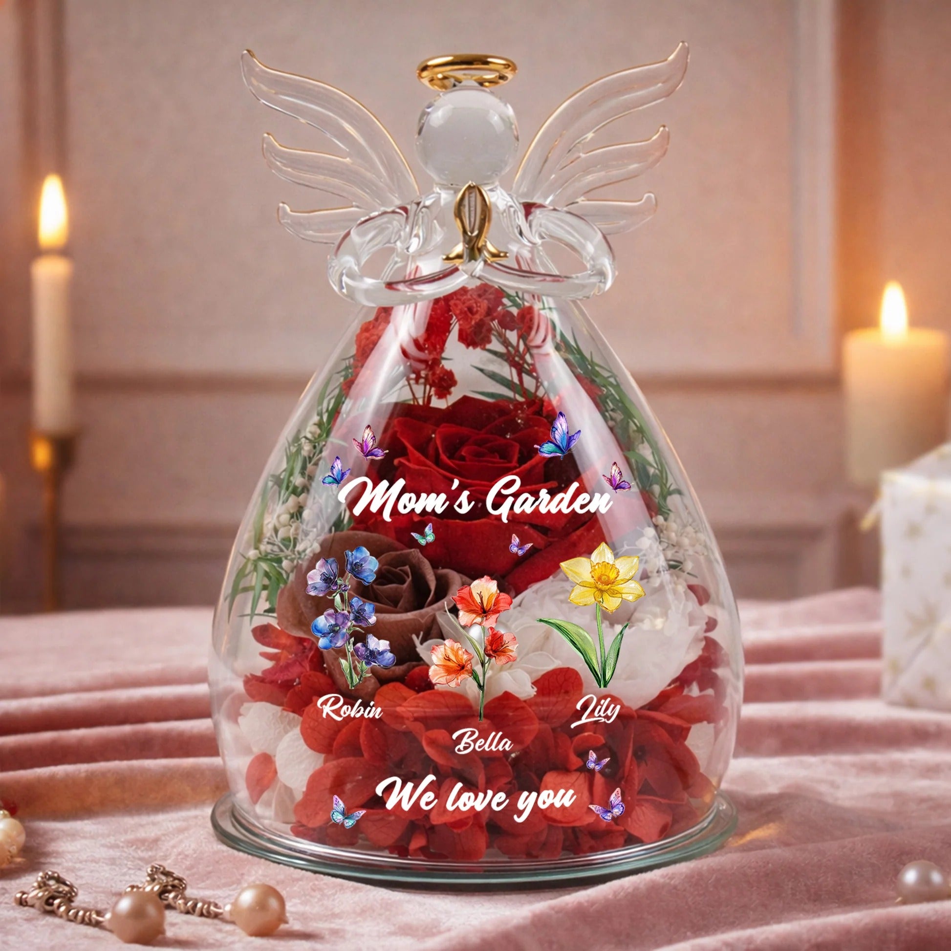 Mom's Garden, Grandma's Garden Personalized Flower In Angel Figurines-Mother's Day Gift