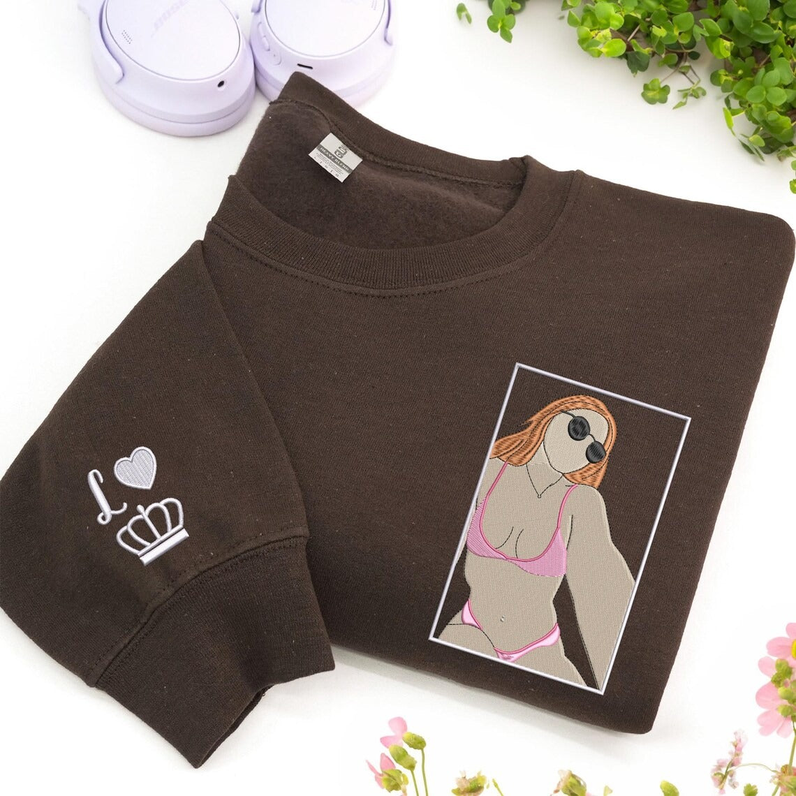 Spicy Couple Hoodie — Custom Embroidered Portrait Photo Pullover, Anniversary Gift for Boyfriend