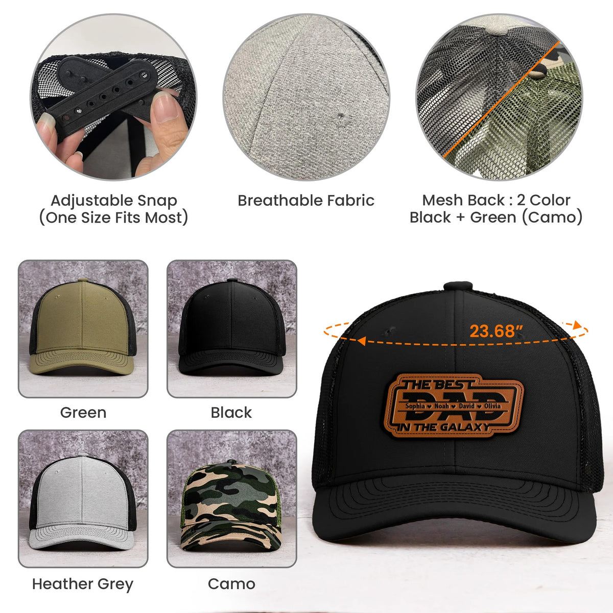 The Best Dad In The Galaxy - Personalized Cap-Father's Day Gift