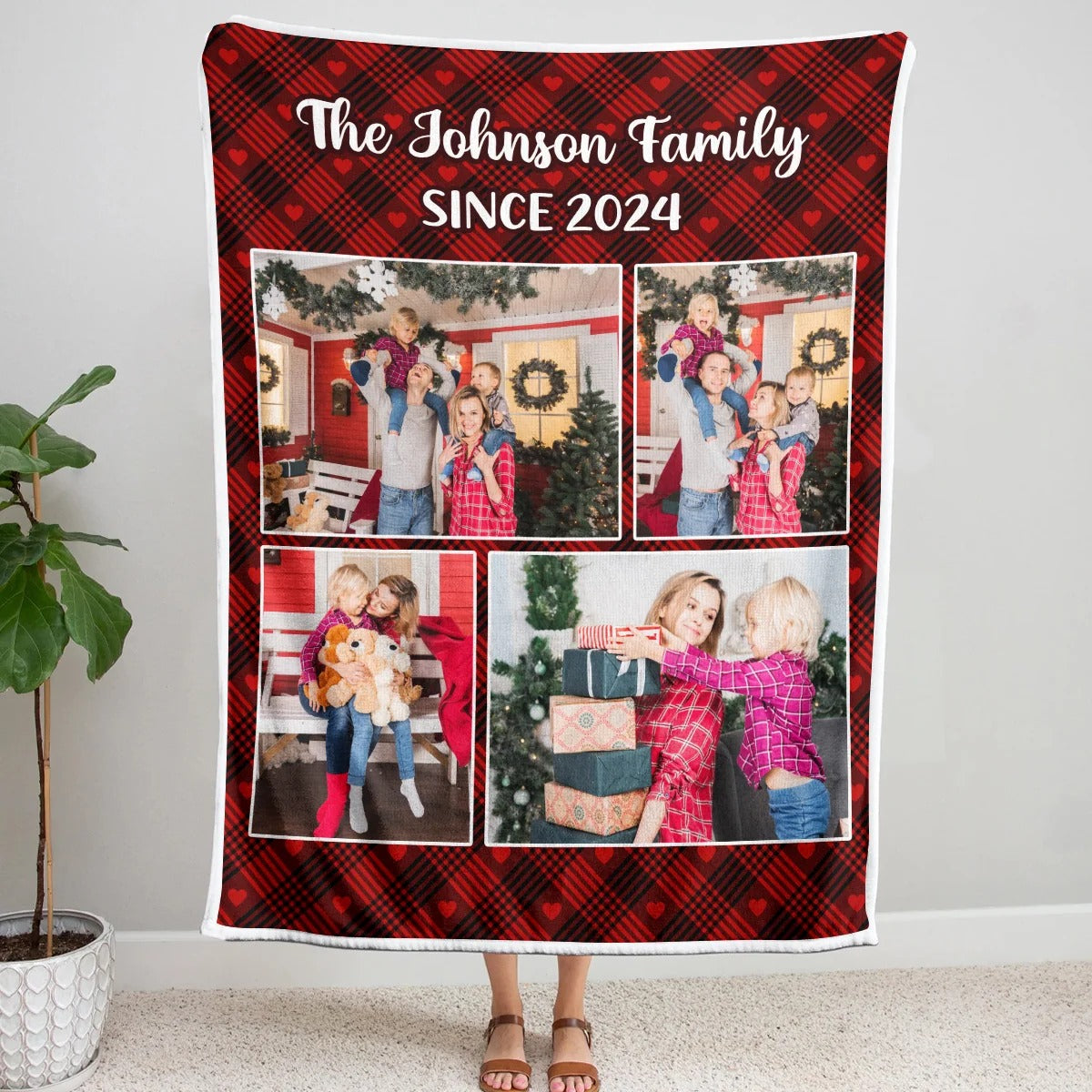 Personalized Christmas Blanket for Couples & Family — Custom Lover Design, Holiday Gift for Husband & Wife