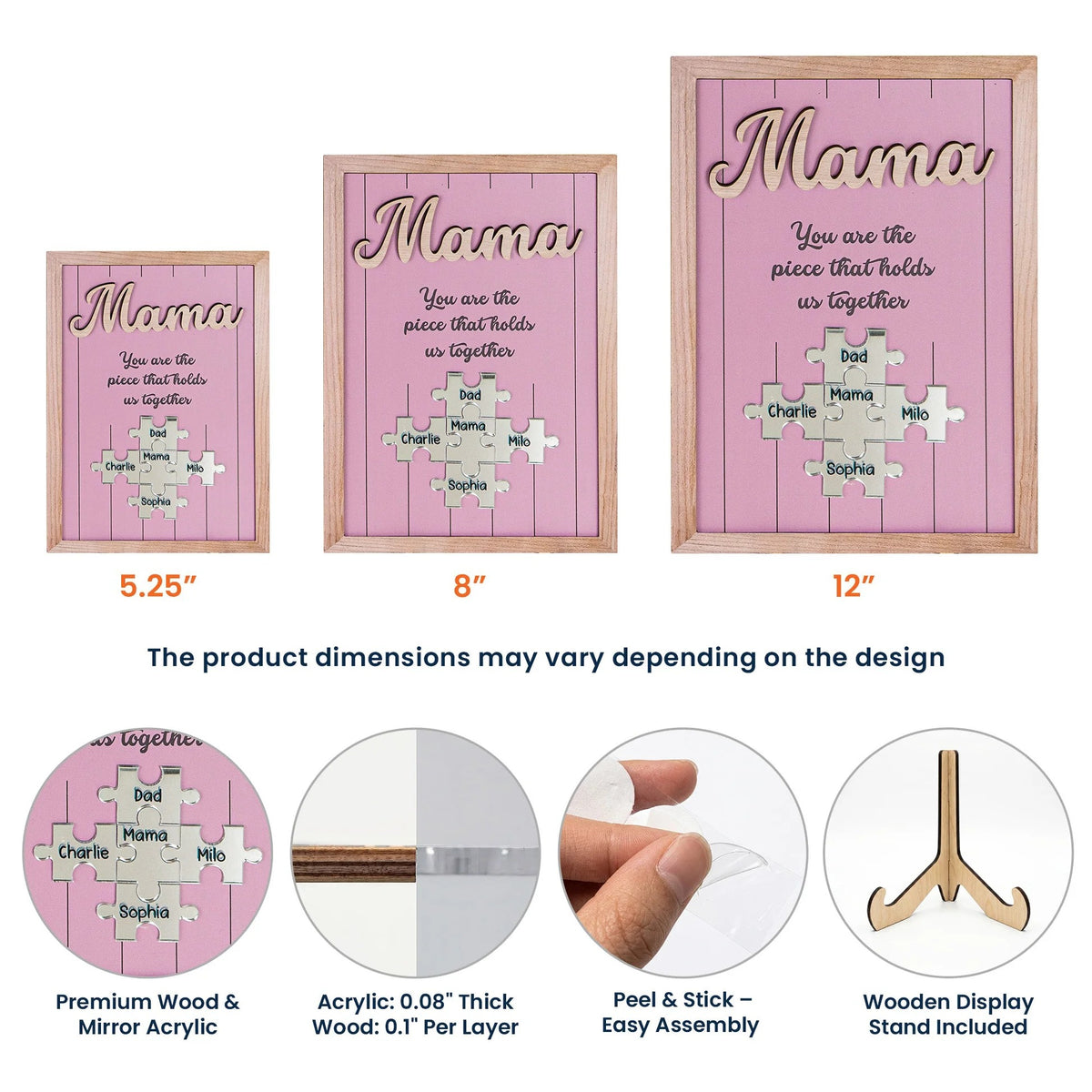You Are The Piece That Holds Us Together Mother's Day Gift New Version - Personalized Wooden Plaque