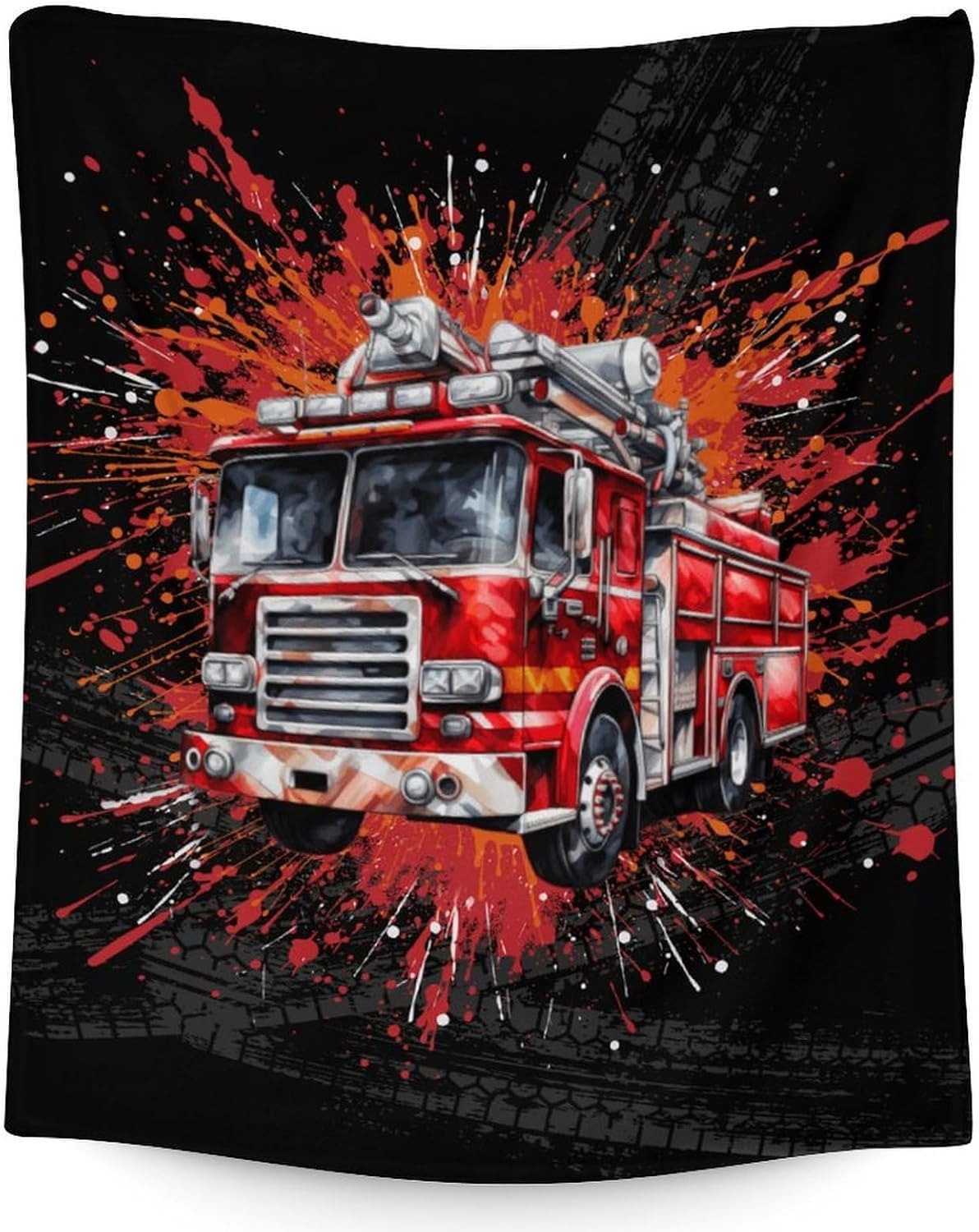 Custom Truck Photo Blanket with Color‑Matched Splash Background – Perfect Gift for Truck Drivers’ Families
