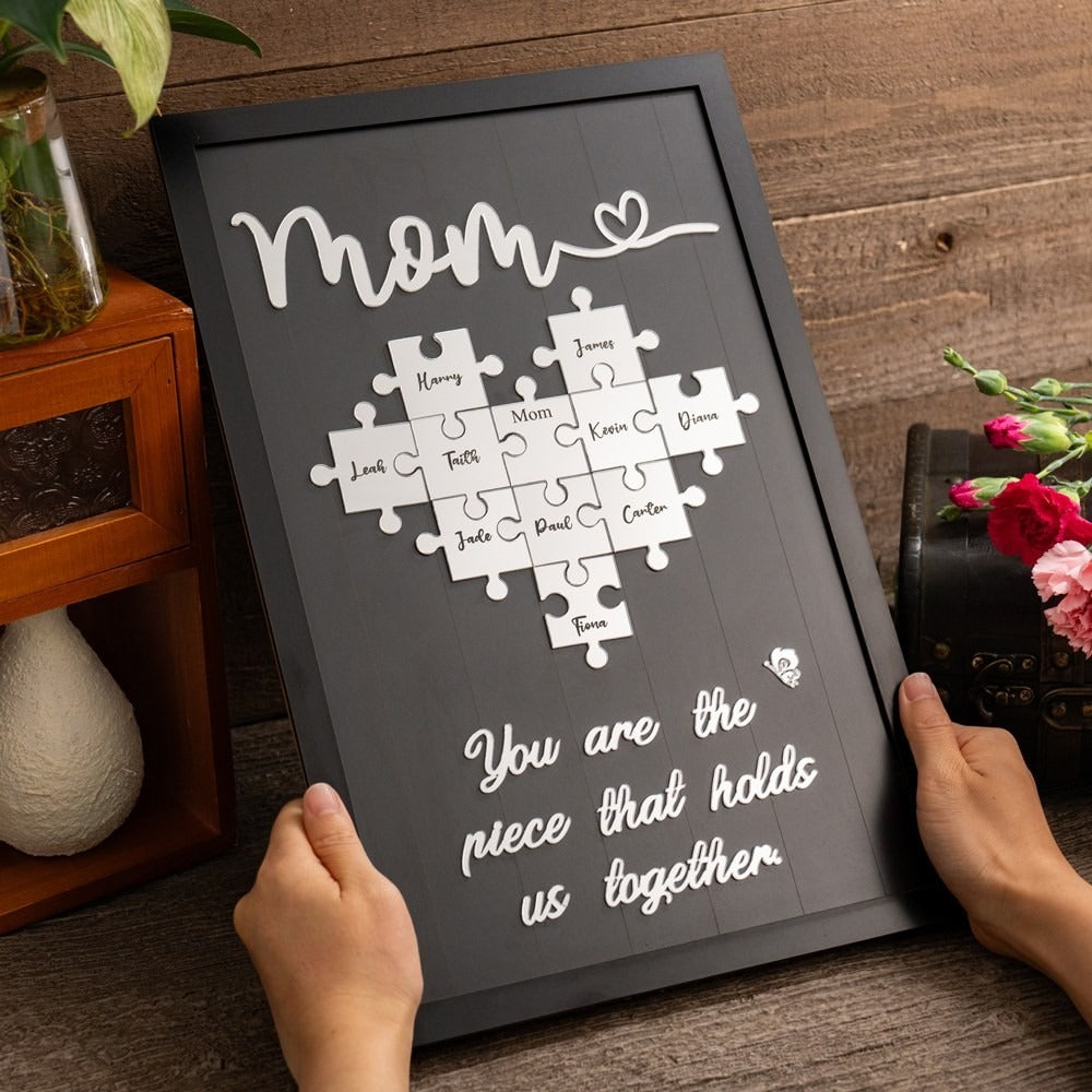 Custom Mothers Day Puzzle Sign Mother's Day Gift Mom You are the Piece that holds us together