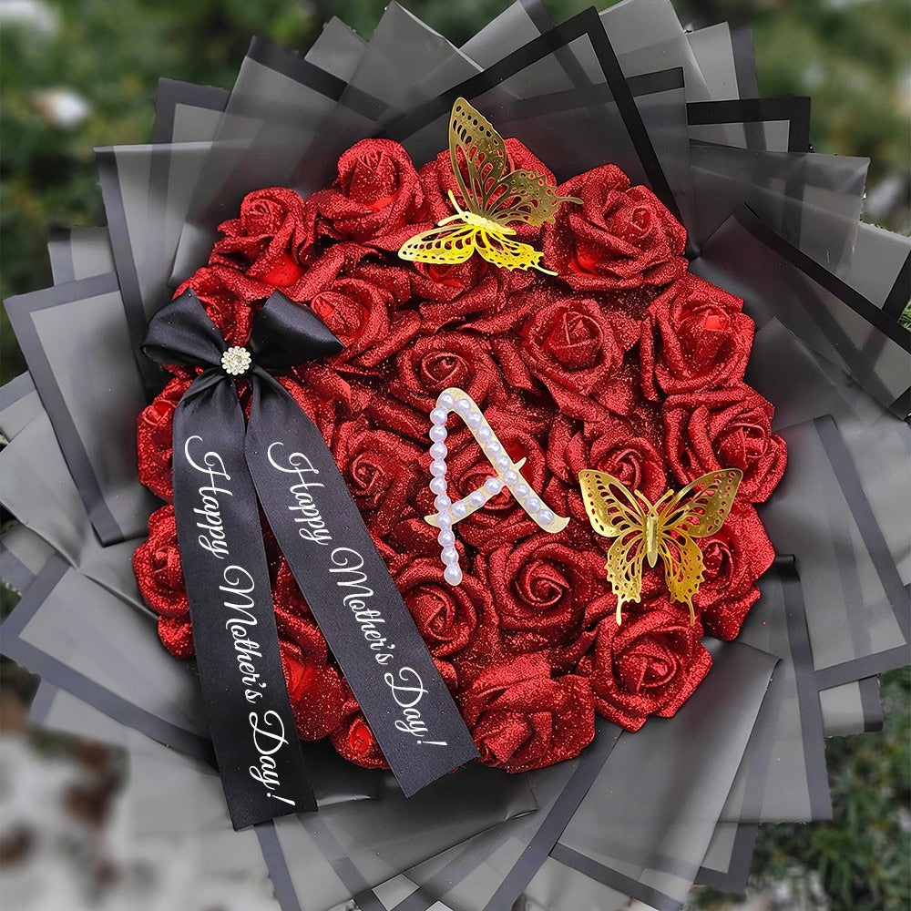 Custom Mother's Day Glitter Rose Bouquet Mother's Day Gift of Mom or Grandma