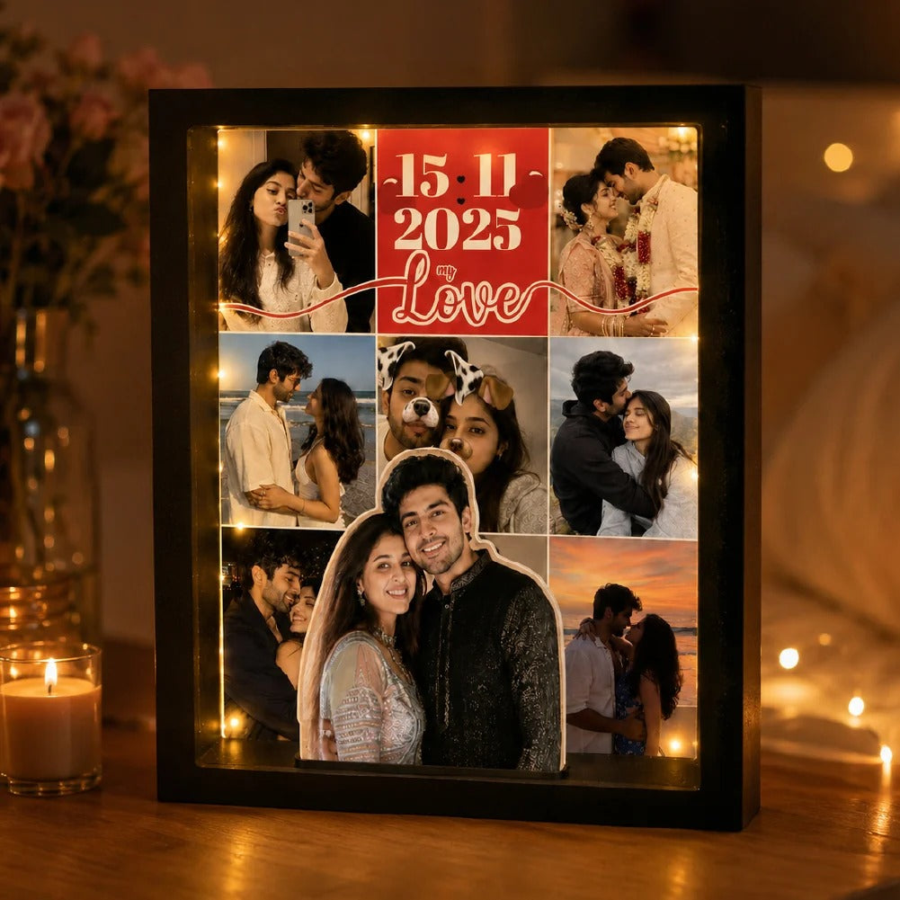 Custom Photo Light Box – Personalized LED Keepsake with Multiple Pictures, Perfect Gift for Couple Anniversary and Any Occasion