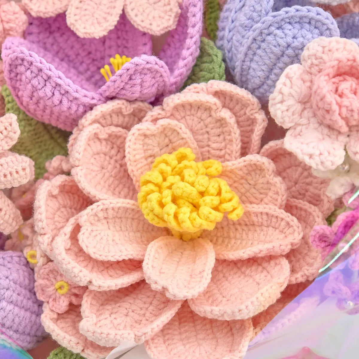 Blush Peony Crochet Bouquet – Handmade Forever Flowers, Perfect Couple's Gift in a Premium Box