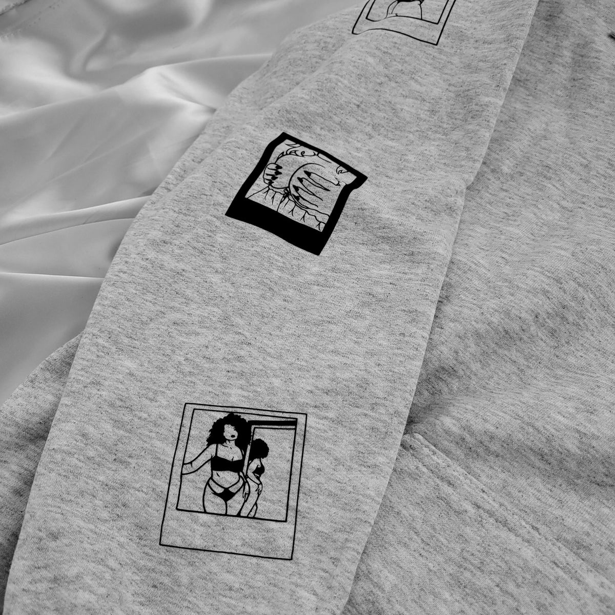 Send Nudes Graphic Hoodie — Custom Sleeve Photo Embroidery, Sexy Novelty Pullover for Men & Women