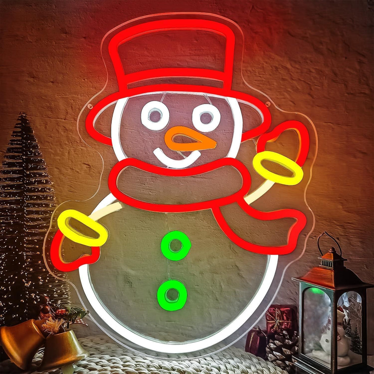 Christmas Santa Neon LED Sign — Merry Christmas Light Up Decor, Holiday Wall Art Gift