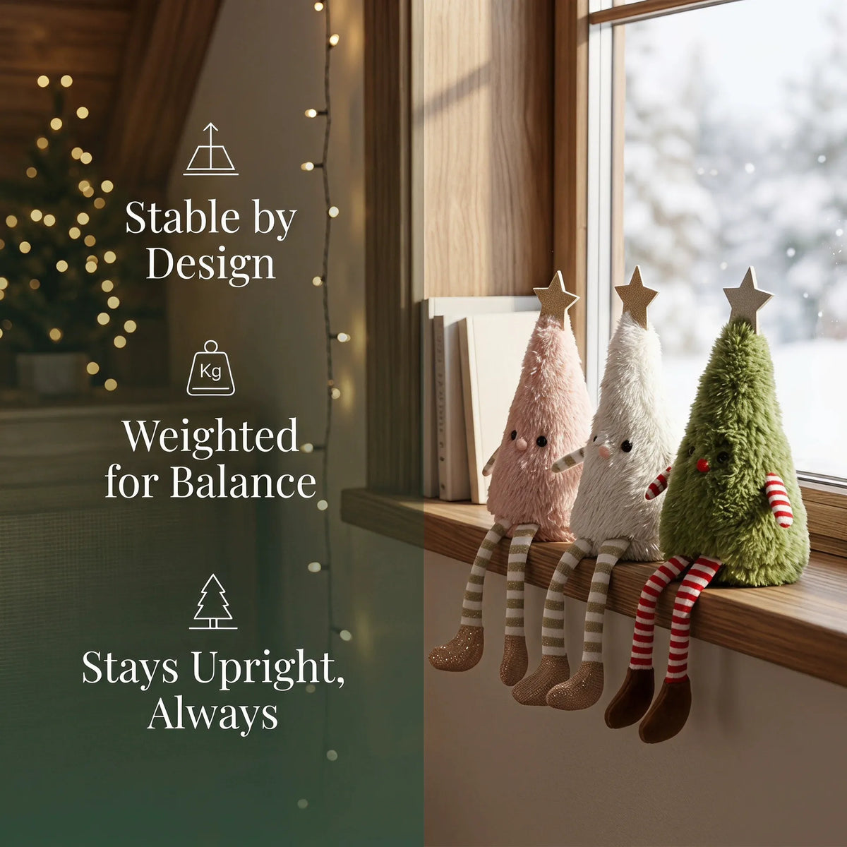 Cute Plush Christmas Tree Plushie — Soft Holiday Décor Doll, Festive Home & Party Ornament
