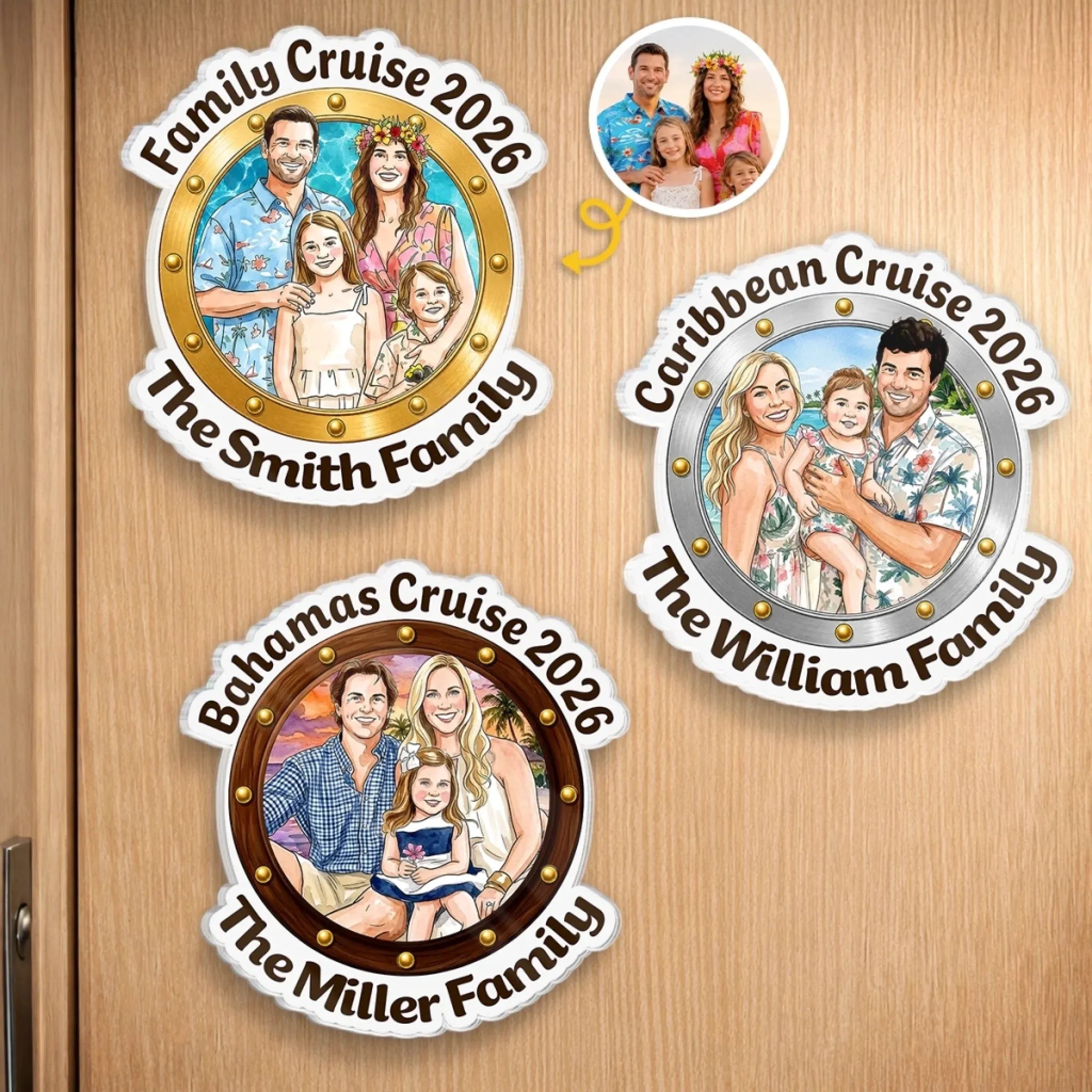 Custom Photo Cruise Ship Door Magnet – Personalized Cabin Sign for Couples, Romantic Travel Gift for Husband & Wife, Cruise Lovers Décor