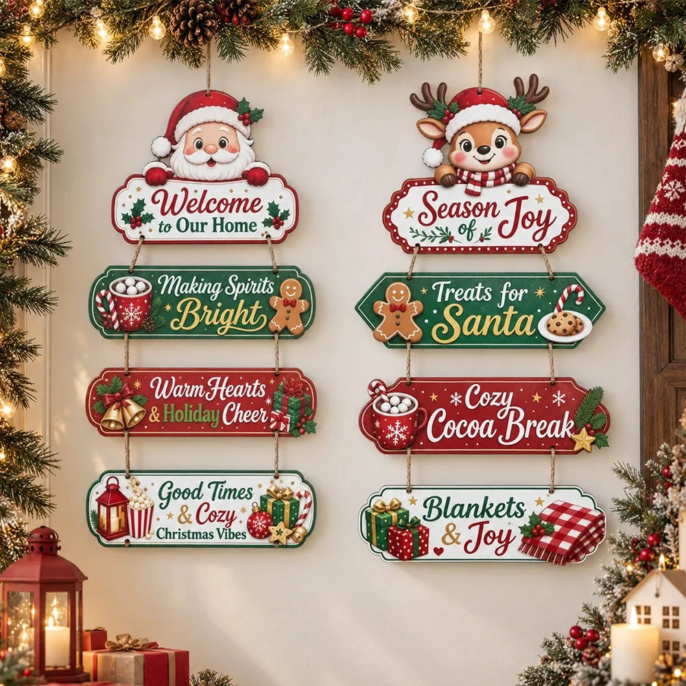 Santa Claus Christmas Hanging Décor — Ornament for Door, Wall & Festive Home Styling