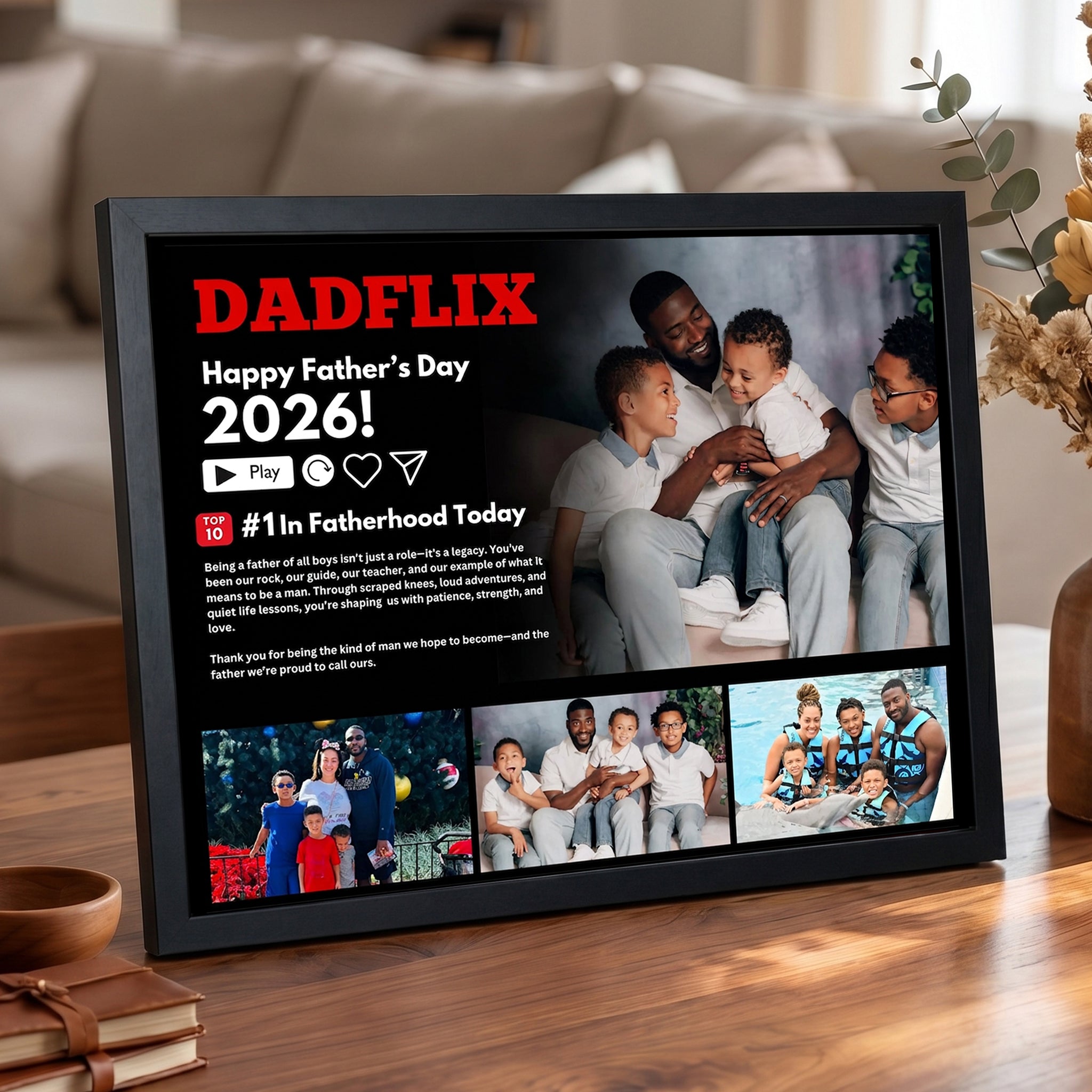 Custom DADFLIX Happy Father's Day Poster | Personalized Movie-Style Print Gift
