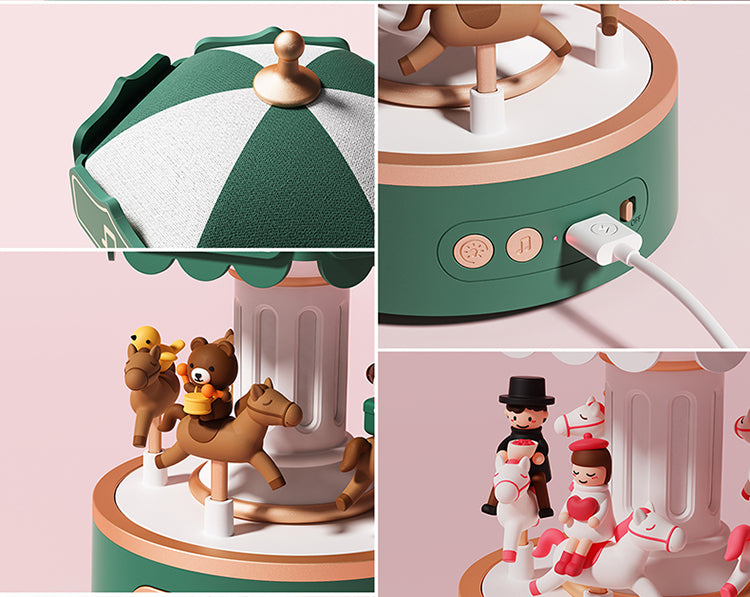 Christmas Carousel Bluetooth Speaker Music Box