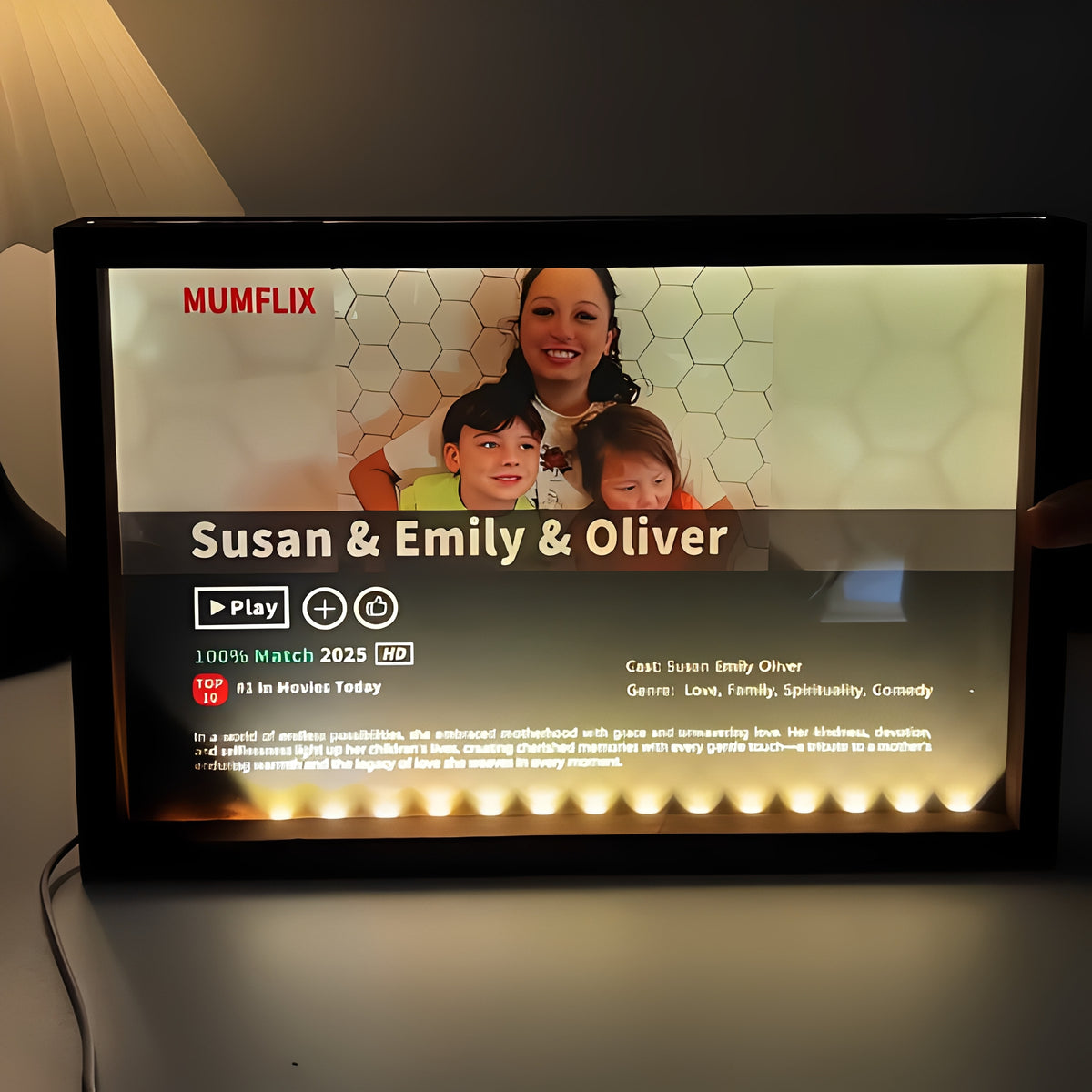 🎬 MOM/MUMFLIX Personalized Mother’s Day Photo Light Frame