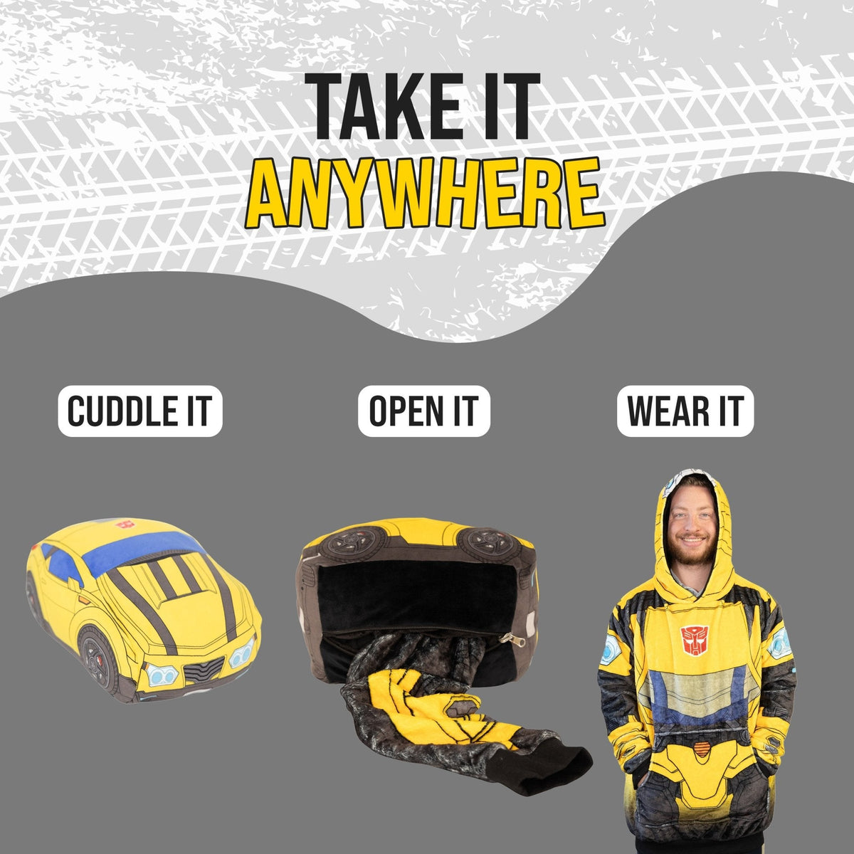 Transformers Bumble Bee Adult Snugible | Blanket Hoodie & Pillow