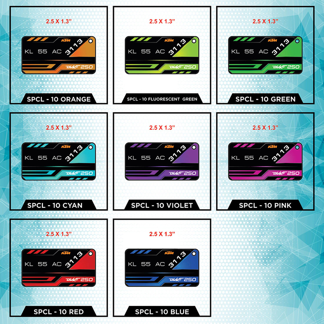 STUNNING GEL NUMBER PLATE KEYCHAIN