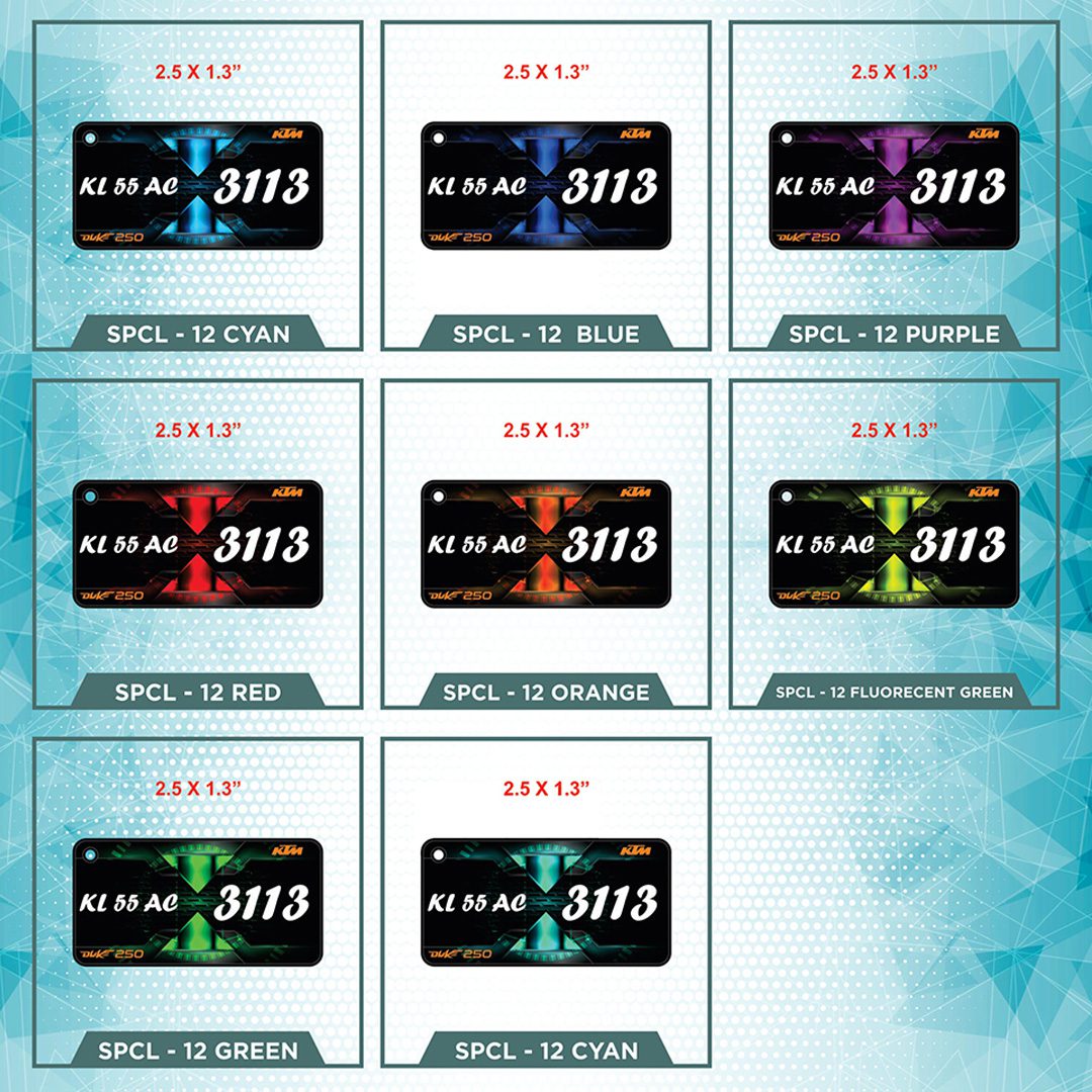 CRYSTAL GEL NUMBER PLATE KEYCHAIN