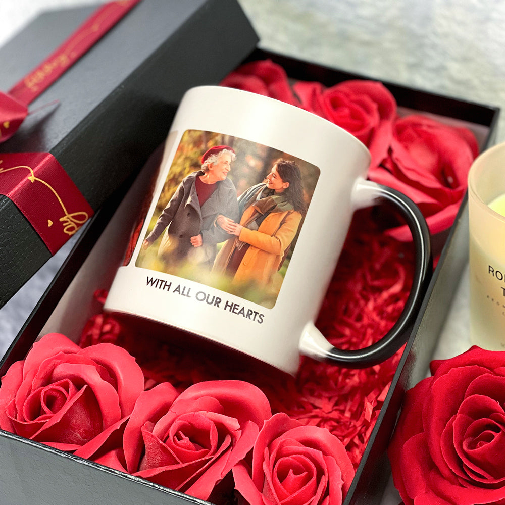 Color Changing Magic Heart Oval Shaped Handle Mug for Mothers Day, Anniversary, Holiday Gift