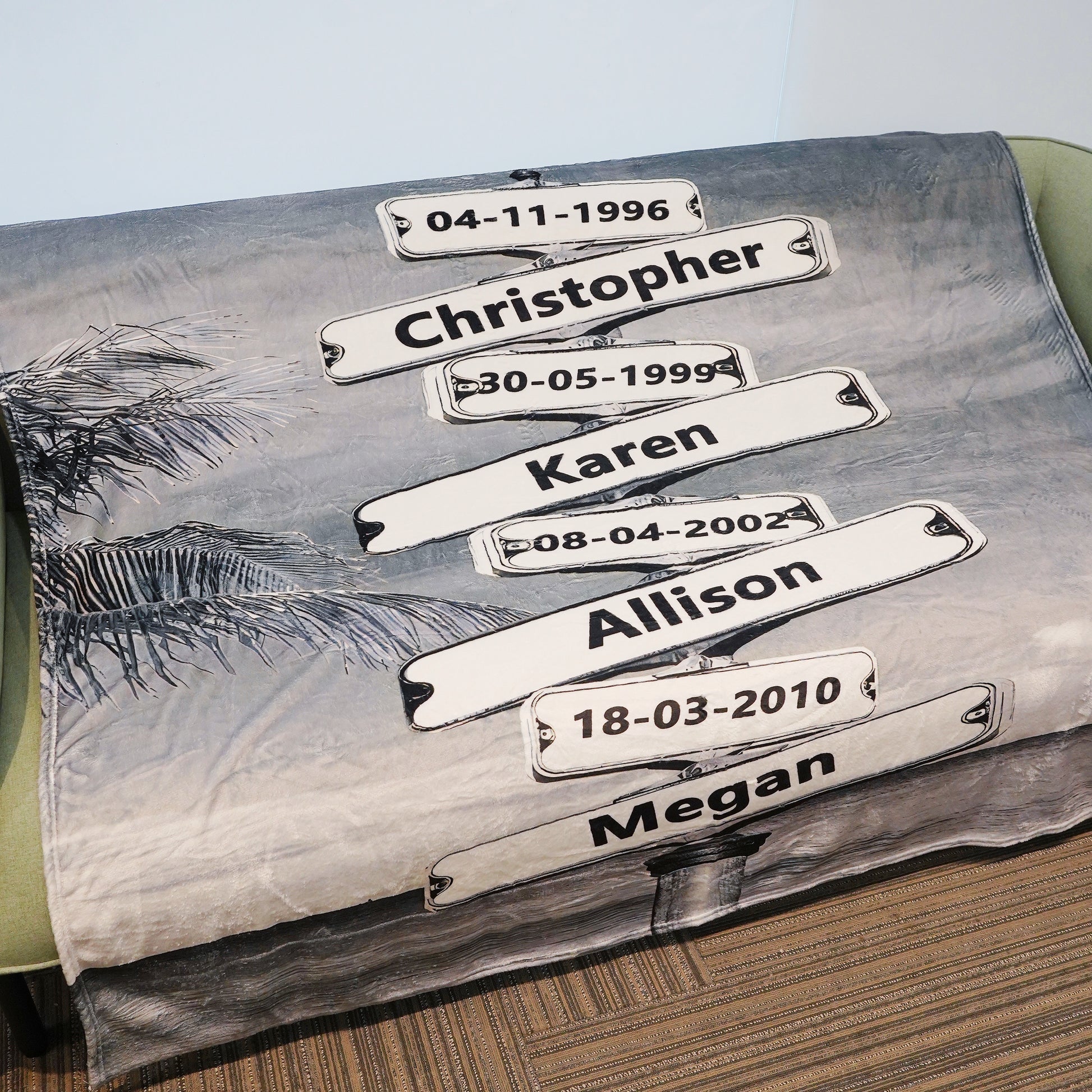 💖For Family Blanket👨👩👦👦Street Sign Names Blanket