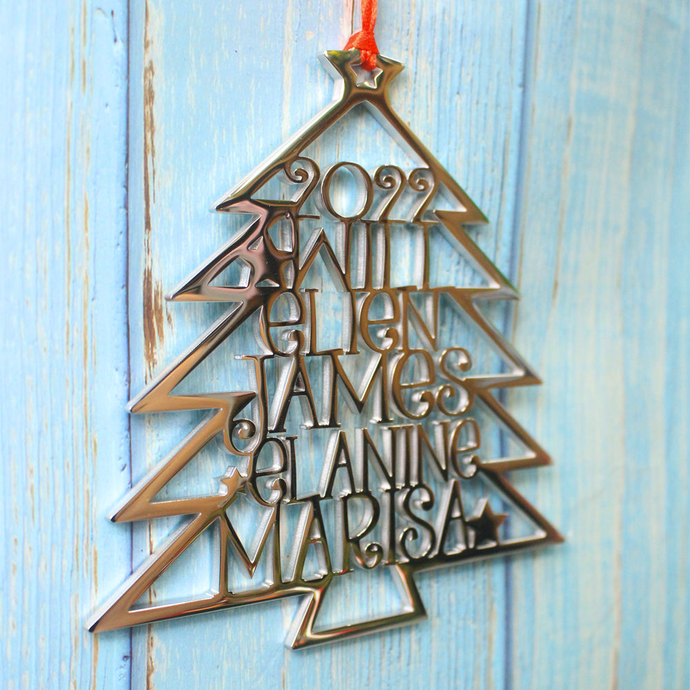Christmas Family Tree, Custom Shape Emblem, Christmas Home Decor