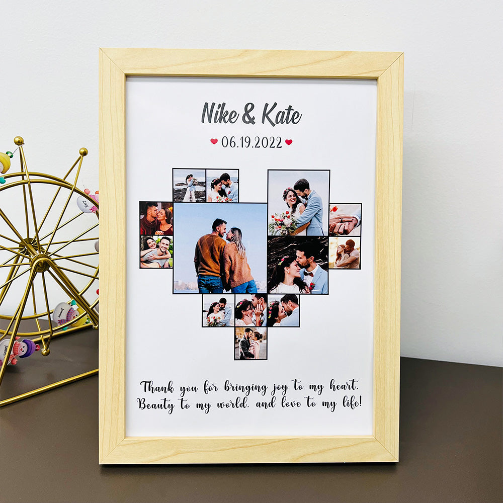 50% OFF⭐️Custom Heart Photo Frame, Heart Love Collage Anniversary Gift