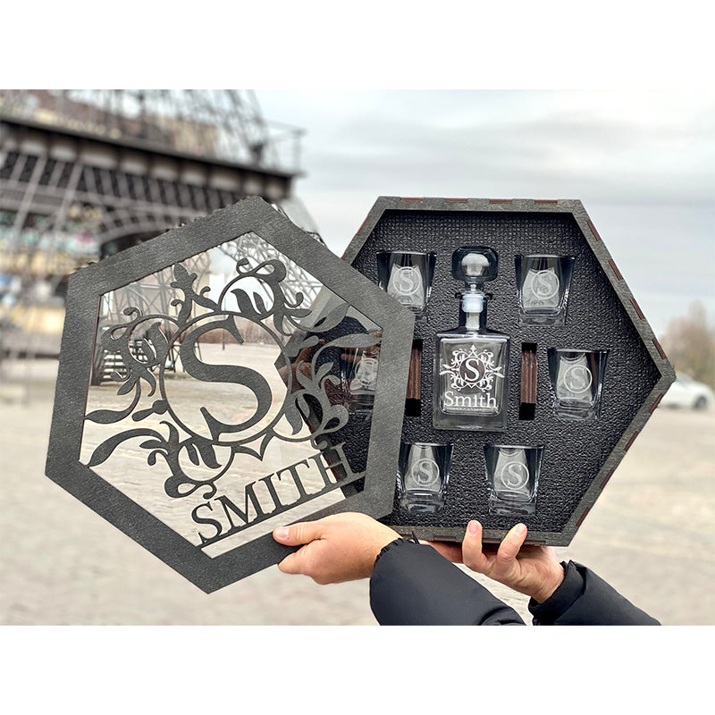 Whiskey Decanter Set, Engraved decanter, Christmas Gift, Personalized Whiskey Gift