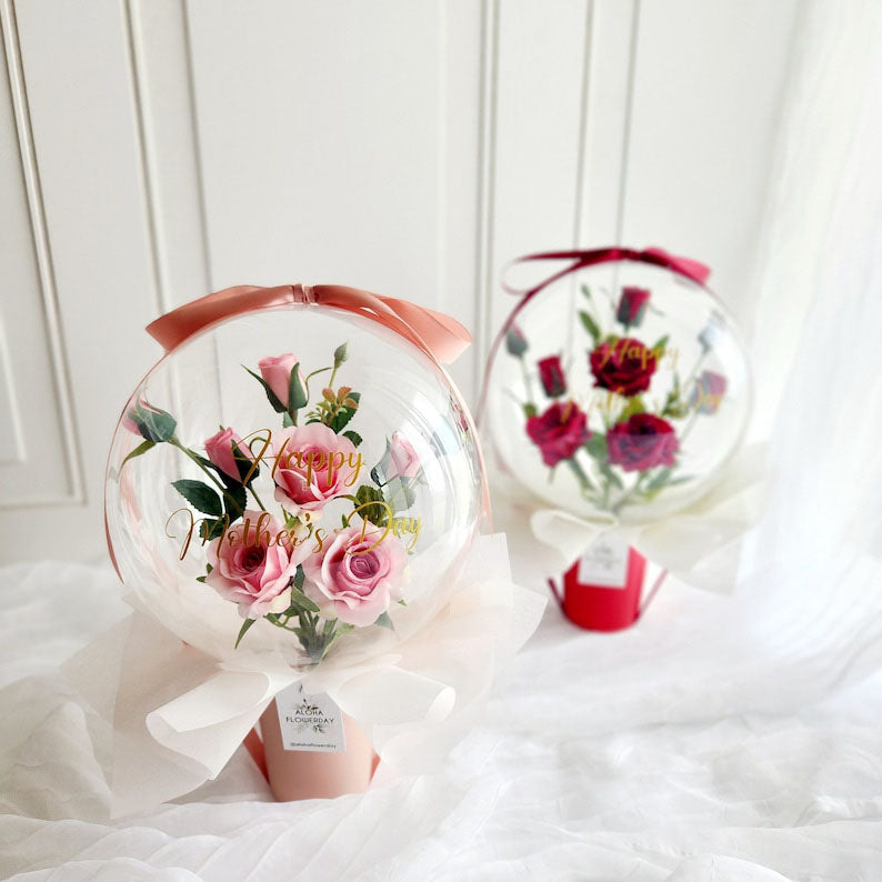 Rose Flower Balloon / Mother's Day, Special Gift, anniversary, Mothers Day, Graduation, Birthday, Congratulations, Personalized