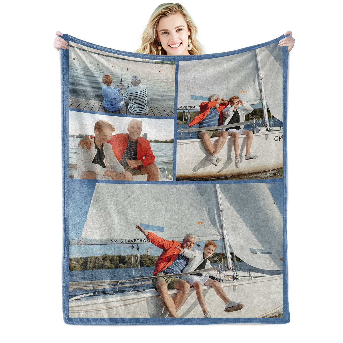 Custom Blanket with Photo, Funny Gifts for Boyfriend,Dad,Mom,Friends,New Year,Birthday