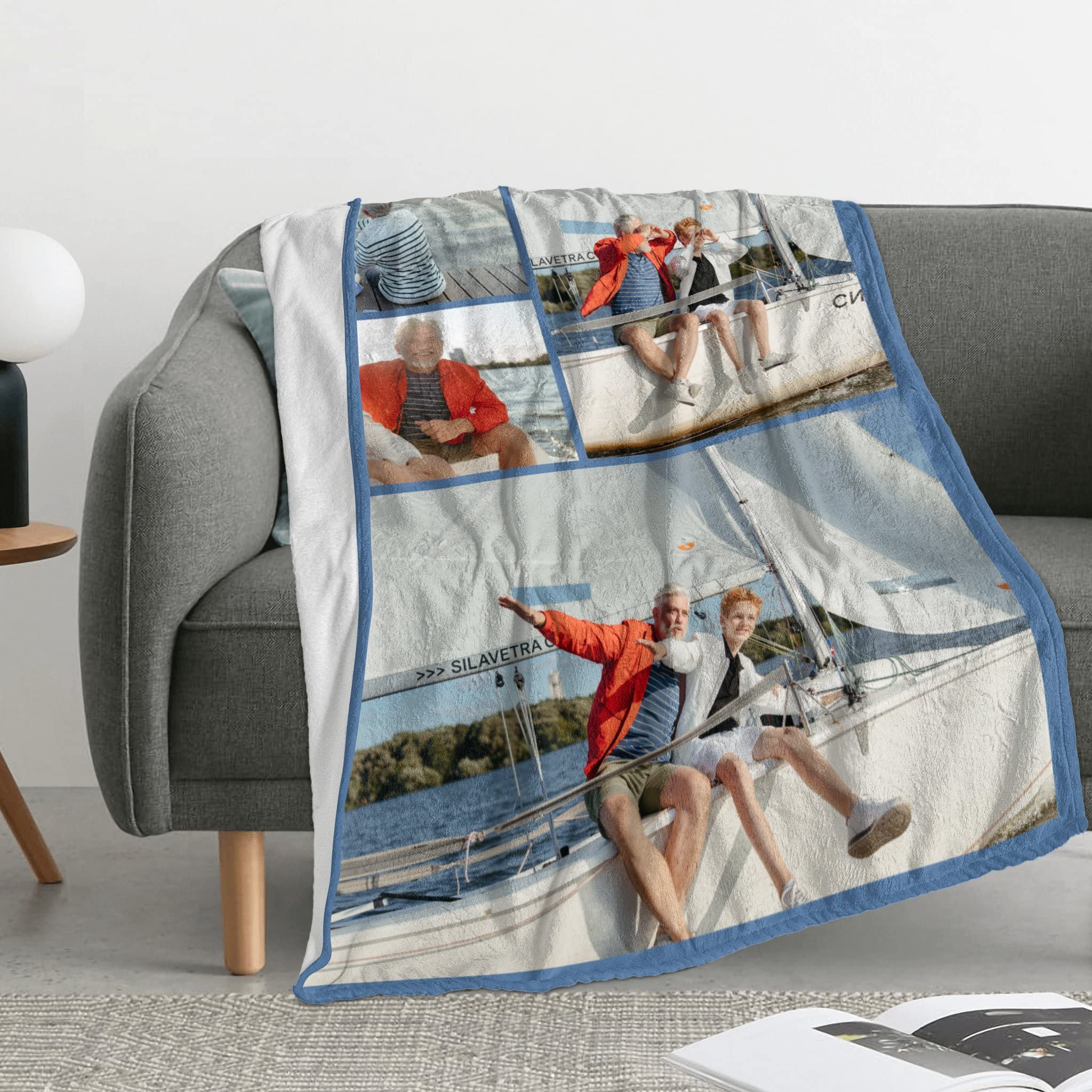 Custom Blanket with Photo, Funny Gifts for Boyfriend,Dad,Mom,Friends,New Year,Birthday