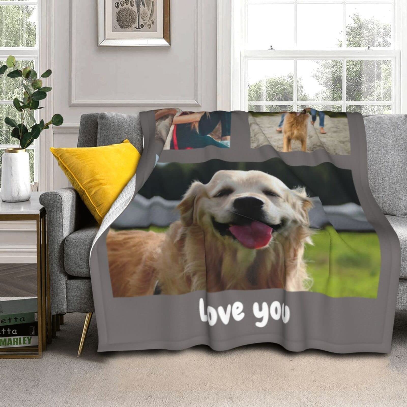 Custom Blanket with Photo, Funny Gifts for Boyfriend,Dad,Mom,Friends,New Year,Birthday