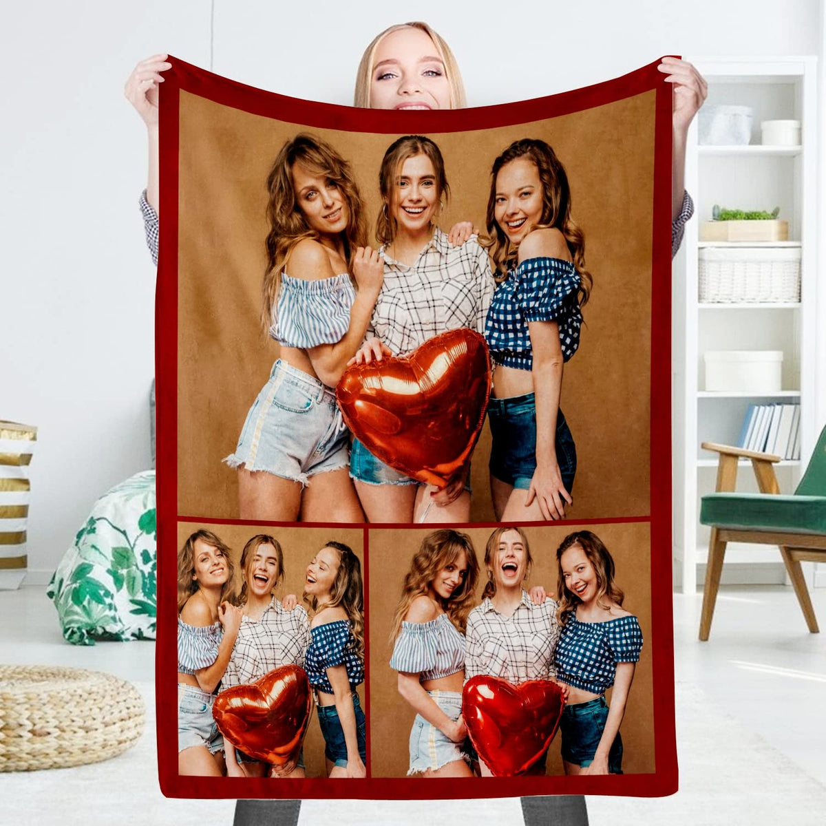 Custom Blanket with Photo, Funny Gifts for Boyfriend,Dad,Mom,Friends,New Year,Birthday