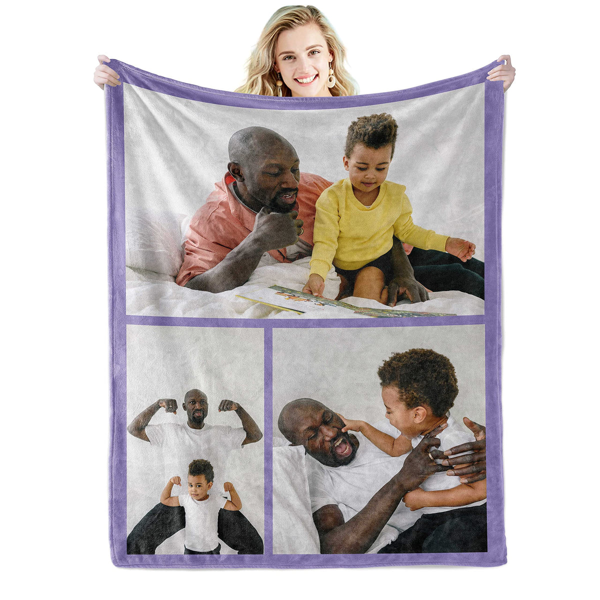 Custom Blanket with Photo, Funny Gifts for Boyfriend,Dad,Mom,Friends,New Year,Birthday