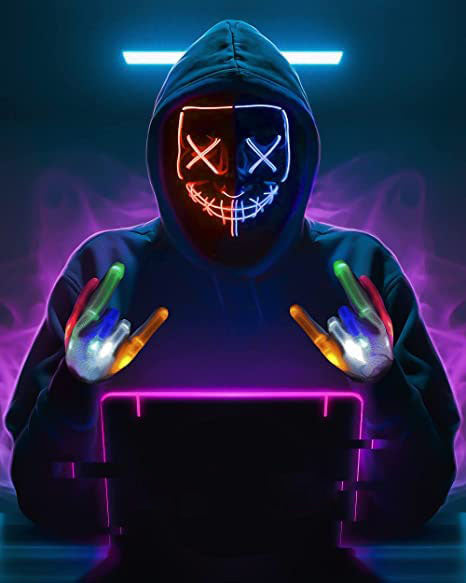 The LED halloween purge mask light up halloween coutume