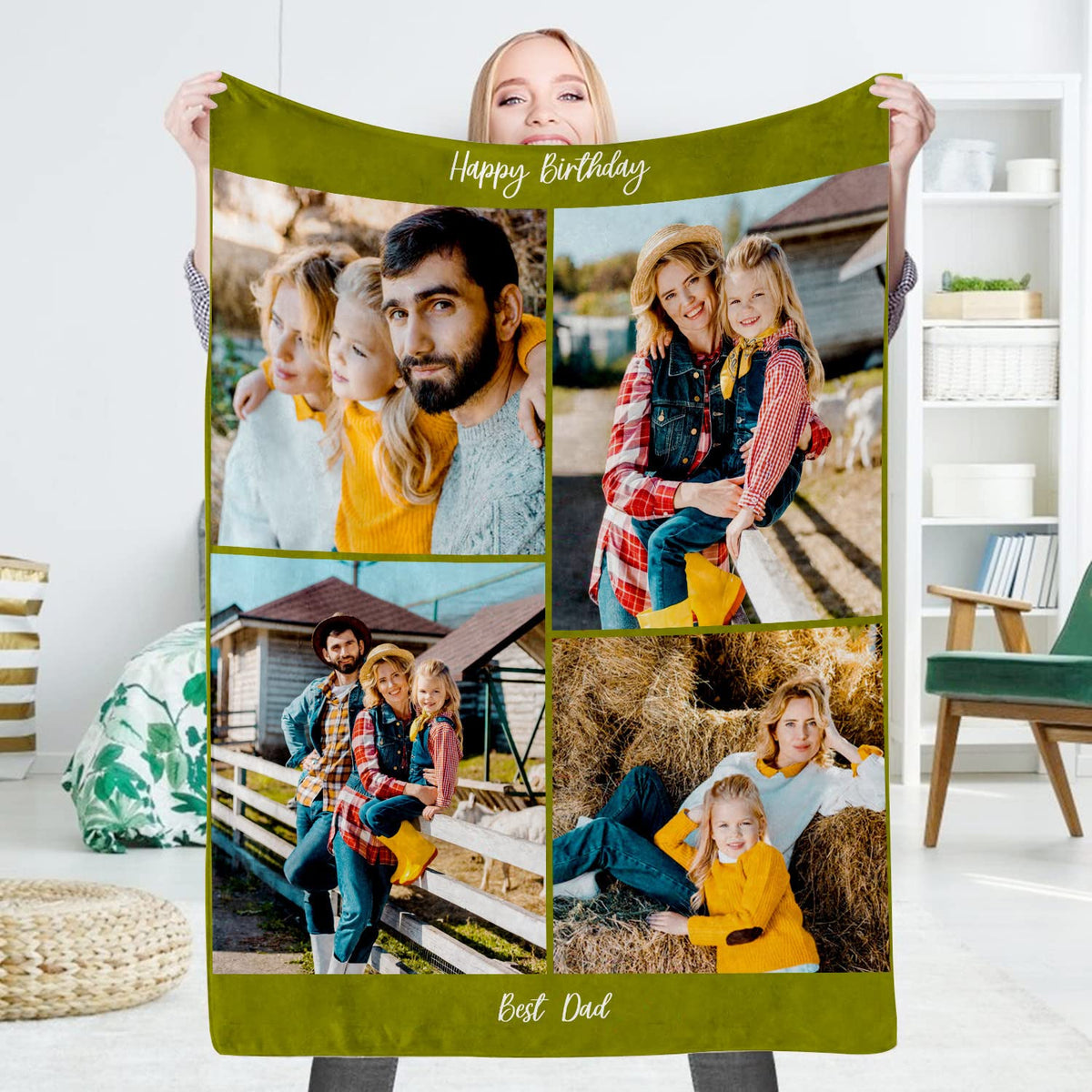 Custom Blanket with Photo, Funny Gifts for Boyfriend,Dad,Mom,Friends,New Year,Birthday