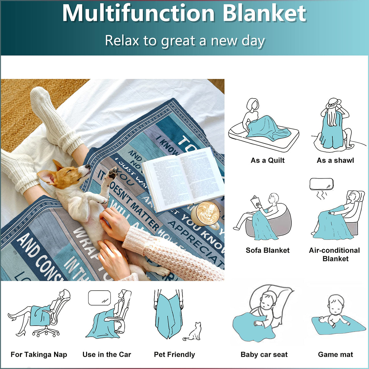 💖For Dad Blanket👨Gifts For Dad Grandpa, Dad Birthday Gift, To My Dad Blanket